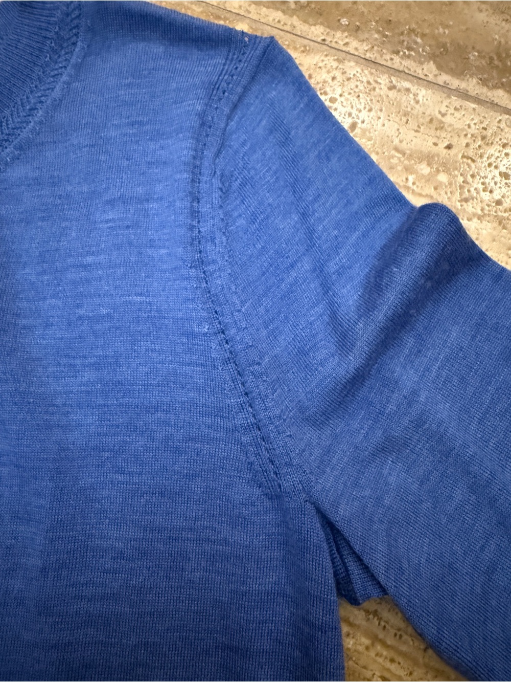 Banana Republic Extra Fine Merino Wool Sweater Cornflower Blue Medium - Picture 3 of 7